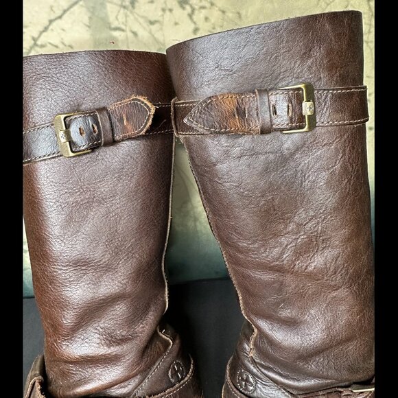 Dr. Martens Brown Leather Buckle Harness Biker Boots Tall Docs US 8 UK 6 - Picture 10 of 10